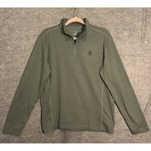 Greatness Wins Core Tech Quarter Zip Mens Sz M Green Performance UP40 Quick Dry‎